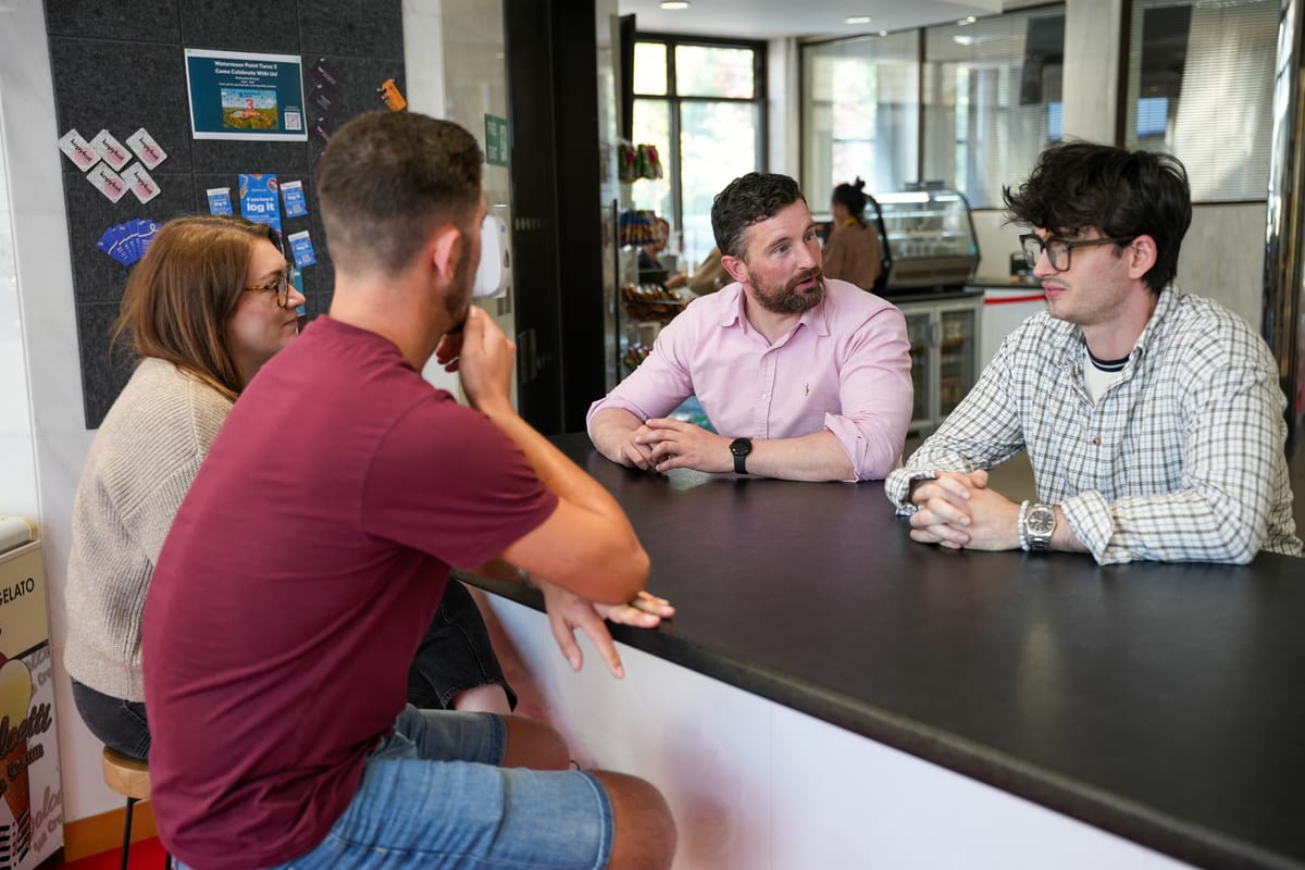 Members at the on-site cafe counter