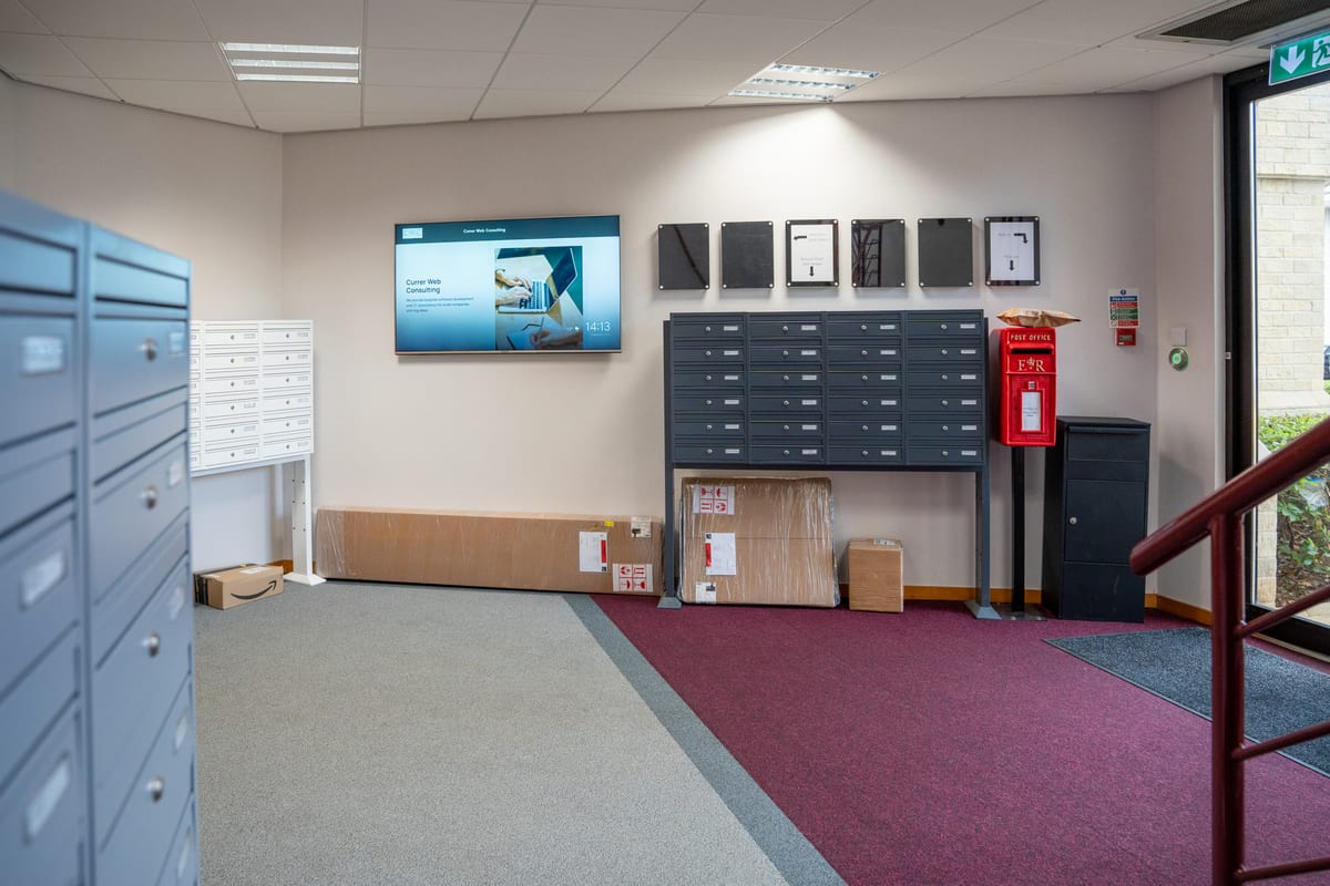 The on-site post room with private post boxes